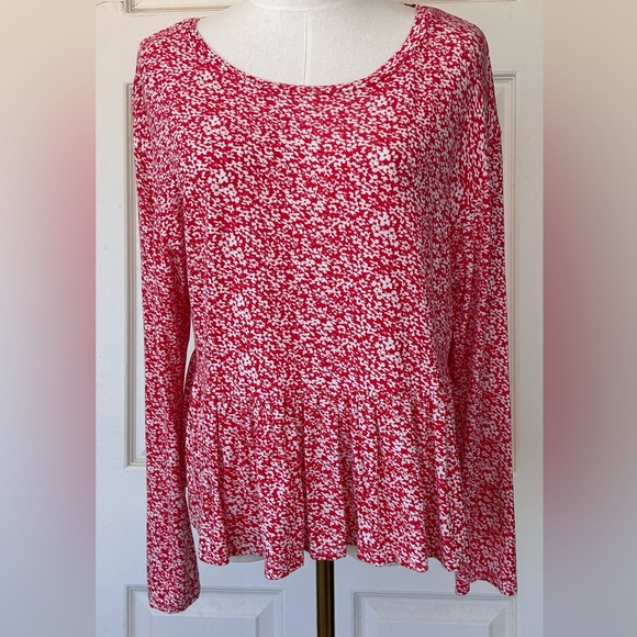 Wednesday’s Girl‎ Brand Floral Top Peplum Long Sleeved Size 18 - Picture 1 of 7